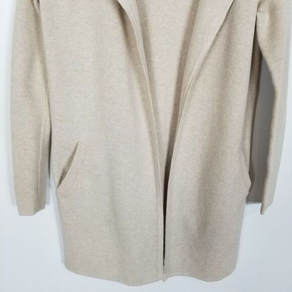 J. Crew Women Vanessa Collarless Sweater Blazer Sz 2XS Oatmeal Cream Cotton - Picture 3 of 9